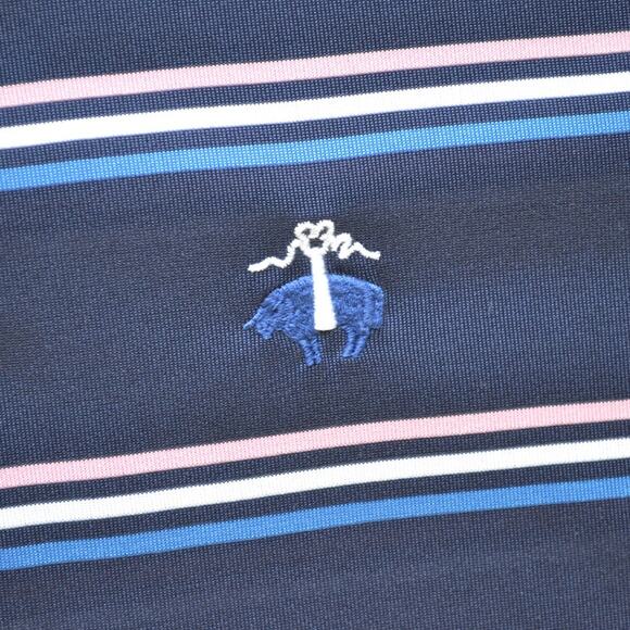 Brooks Brothers Performance Striped Polo Shirt Blue L - Picture 4 of 5